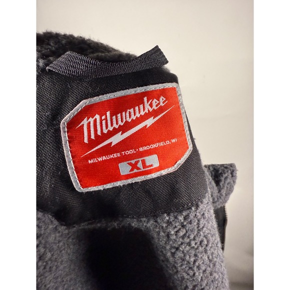 Milwaukee Workwear Black Sherpa Lined Canvas Vest Men's Size XL Full Zip Pockets - Picture 8 of 10